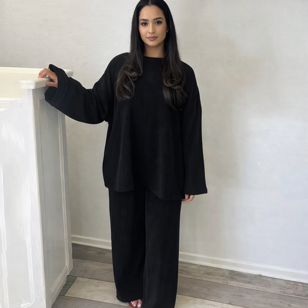 CHOU Corduroy Twinset - Black
