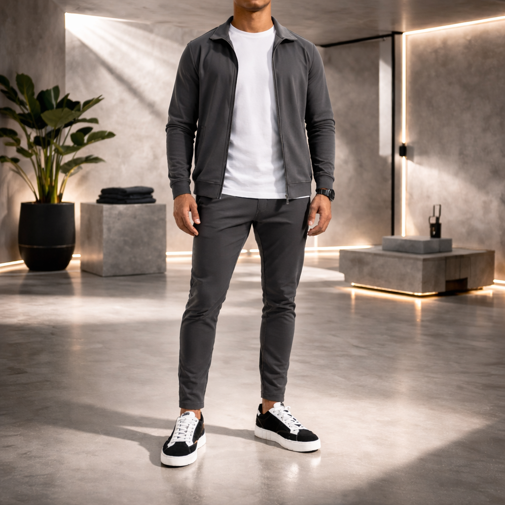 CHOU Men’s Tech Suit – Dark Grey (Premium Stretch)