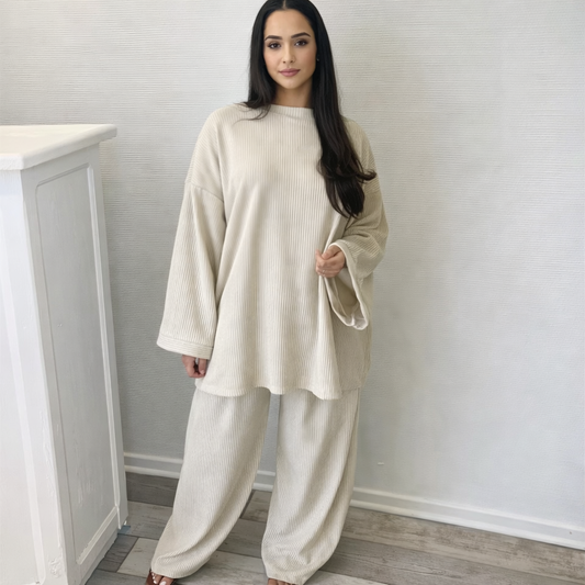 CHOU Corduroy Twinset - Beige