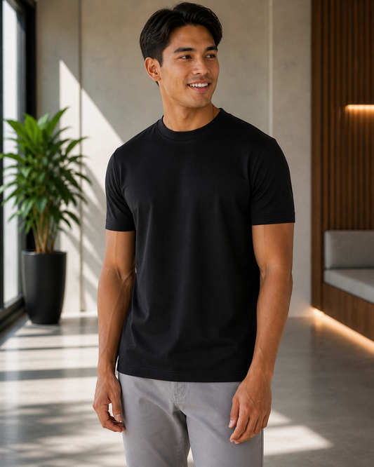 CHOU Elevated Glans T-Shirt - Black (Slim Fit)