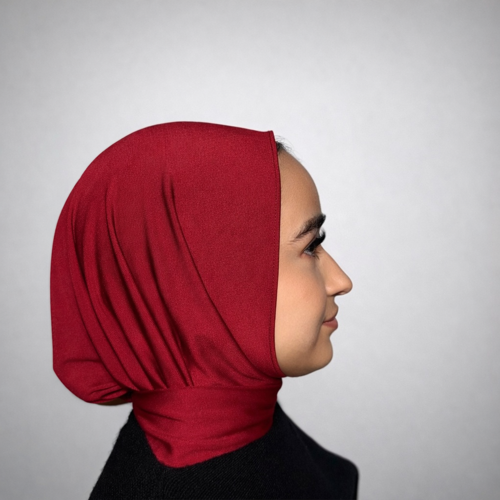 Premium Jersey Instant Hijab - Burgundy Red