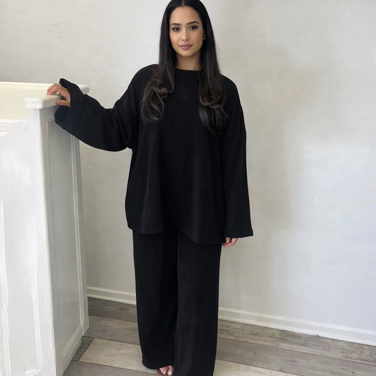 CHOU Corduroy Twinset - Black