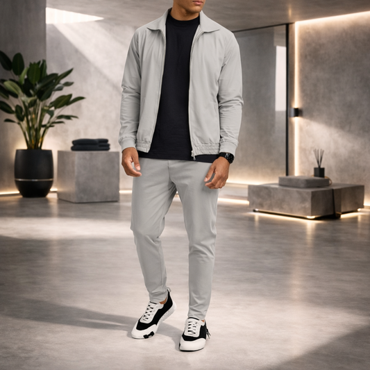CHOU Men’s Tech Suit – Stone Grey (Premium Stretch)
